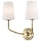 Nuvo Cordello 2-Light Sconce Vintage Brass Etched White Opal Glass 60/7882 - alternate 4